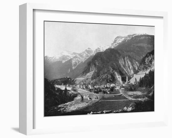 St Gotthard Pass and Bridge, Switzerland, 1893-John L Stoddard-Framed Giclee Print