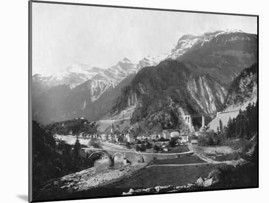 St Gotthard Pass and Bridge, Switzerland, 1893-John L Stoddard-Mounted Giclee Print