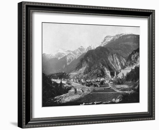 St Gotthard Pass and Bridge, Switzerland, 1893-John L Stoddard-Framed Giclee Print