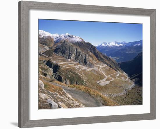 St. Gotthard Pass, with First Autumn Snow on the Mountains, in Ticino, Switzerland-Richard Ashworth-Framed Photographic Print