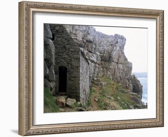 St. Govan's Celtic Chapel Dating from the 11th Century, St. Govan's Head, Wales-Pearl Bucknall-Framed Photographic Print