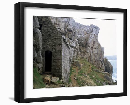 St. Govan's Celtic Chapel Dating from the 11th Century, St. Govan's Head, Wales-Pearl Bucknall-Framed Photographic Print