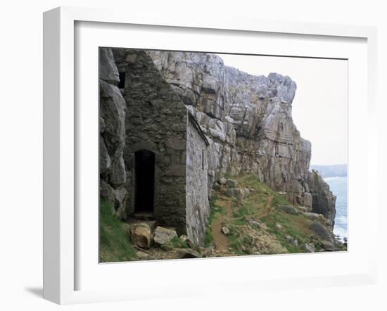 St. Govan's Celtic Chapel Dating from the 11th Century, St. Govan's Head, Wales-Pearl Bucknall-Framed Photographic Print
