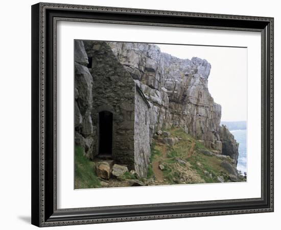 St. Govan's Celtic Chapel Dating from the 11th Century, St. Govan's Head, Wales-Pearl Bucknall-Framed Photographic Print