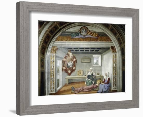 St. Gregory Announcing to St. Fina Her Approaching Death, 1475-Domenico Ghirlandaio-Framed Giclee Print