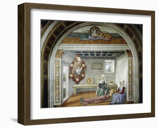 St. Gregory Announcing to St. Fina Her Approaching Death, 1475-Domenico Ghirlandaio-Framed Giclee Print