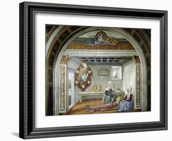 St. Gregory Announcing to St. Fina Her Approaching Death, 1475-Domenico Ghirlandaio-Framed Giclee Print