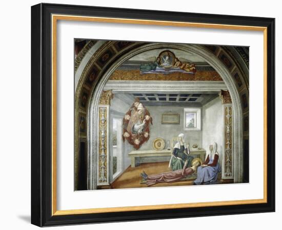St. Gregory Announcing to St. Fina Her Approaching Death, 1475-Domenico Ghirlandaio-Framed Giclee Print