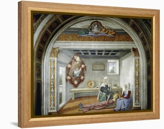 St. Gregory Announcing to St. Fina Her Approaching Death, 1475-Domenico Ghirlandaio-Framed Premier Image Canvas