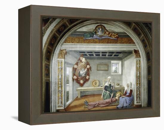 St. Gregory Announcing to St. Fina Her Approaching Death, 1475-Domenico Ghirlandaio-Framed Premier Image Canvas