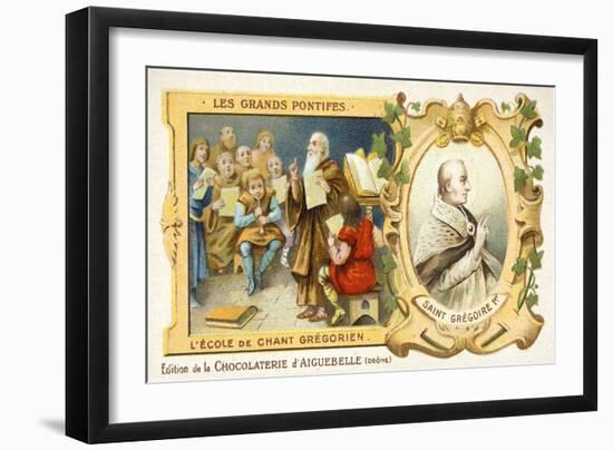 St Gregory the Great, and a School of Gregorian Chant-null-Framed Premium Giclee Print