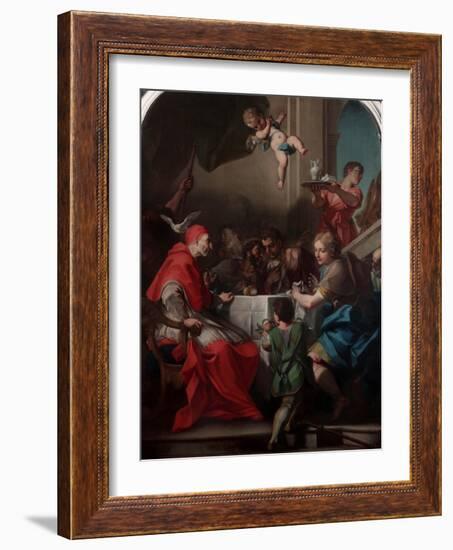 St. Gregory the Great Having Dinner with Christ Pilgrim-Antonio Balestra-Framed Giclee Print