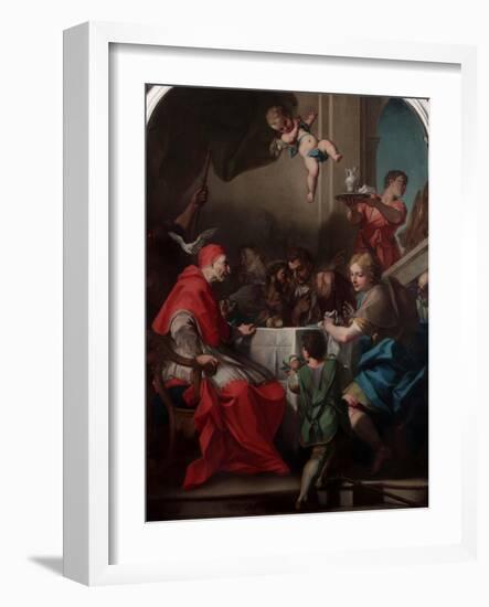 St. Gregory the Great Having Dinner with Christ Pilgrim-Antonio Balestra-Framed Giclee Print