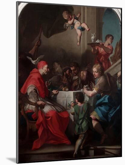 St. Gregory the Great Having Dinner with Christ Pilgrim-Antonio Balestra-Mounted Giclee Print