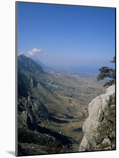 St. Hilarion View to the West Over Karaman Village and Mediterranean, Cyprus, Mediterranean-Christopher Rennie-Mounted Photographic Print