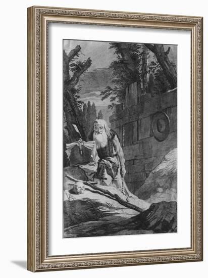 St Hilarion-Giovanni Battista Tiepolo-Framed Giclee Print