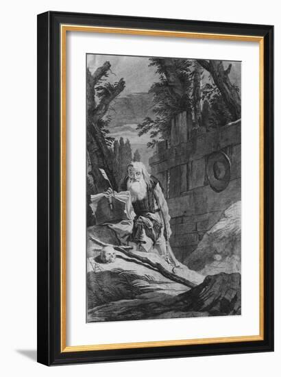 St Hilarion-Giovanni Battista Tiepolo-Framed Giclee Print