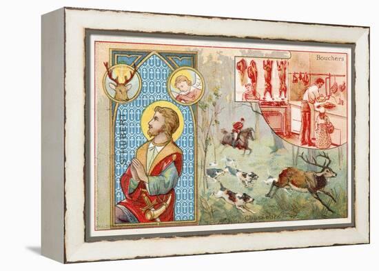 St Hubert, Patron Saint of Hunters-null-Framed Premier Image Canvas