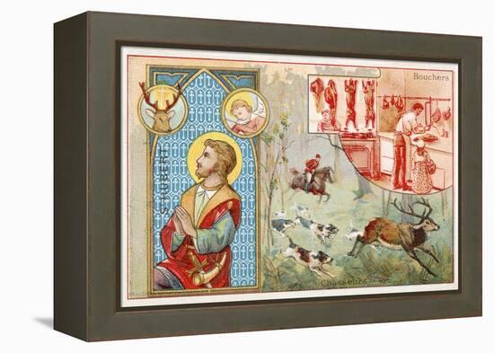 St Hubert, Patron Saint of Hunters-null-Framed Premier Image Canvas