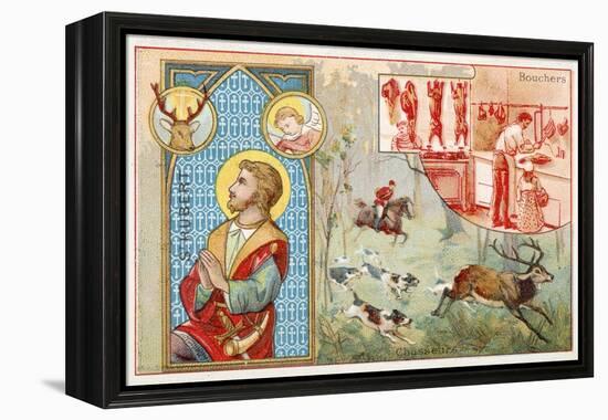 St Hubert, Patron Saint of Hunters-null-Framed Premier Image Canvas