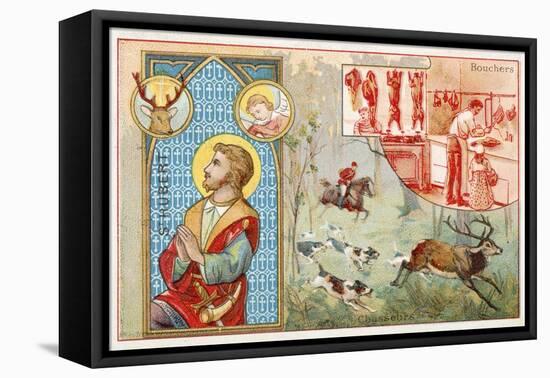 St Hubert, Patron Saint of Hunters-null-Framed Premier Image Canvas