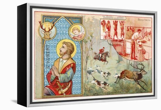 St Hubert, Patron Saint of Hunters-null-Framed Premier Image Canvas