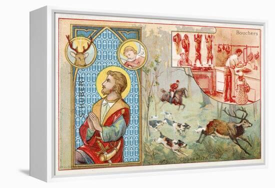 St Hubert, Patron Saint of Hunters-null-Framed Premier Image Canvas