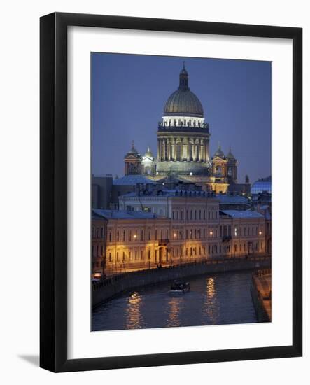 St. Isaac's Cathedral Rises Above the Moyka River in Downtown St. Petersburg, Russia, May 2006.-null-Framed Photographic Print