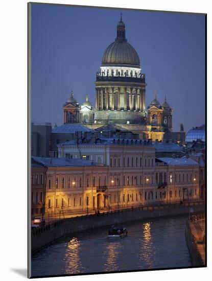 St. Isaac's Cathedral Rises Above the Moyka River in Downtown St. Petersburg, Russia, May 2006.-null-Mounted Photographic Print