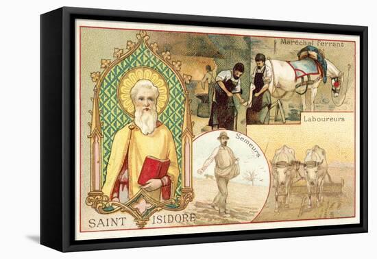St Isidore, Patron Saint of Farmers and Day Labourers-null-Framed Premier Image Canvas
