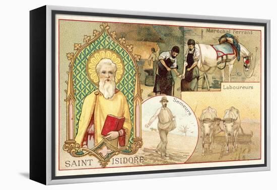 St Isidore, Patron Saint of Farmers and Day Labourers-null-Framed Premier Image Canvas