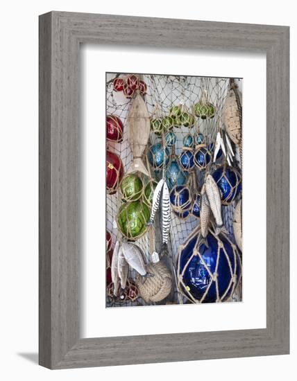 St Ives, Cornwall, England. Display of Crafts and Gifts for Sale in a Shop-Paul Harris-Framed Photographic Print