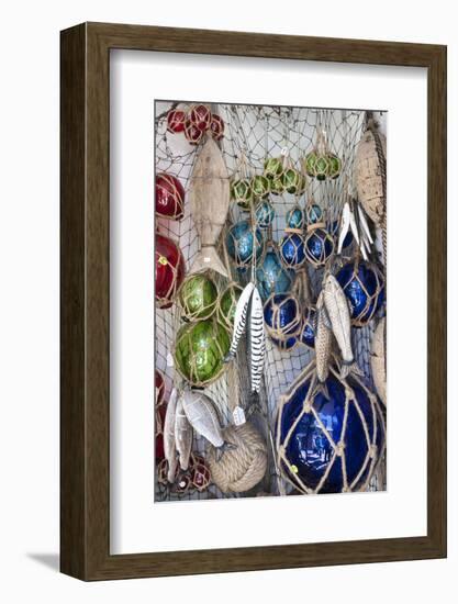 St Ives, Cornwall, England. Display of Crafts and Gifts for Sale in a Shop-Paul Harris-Framed Photographic Print