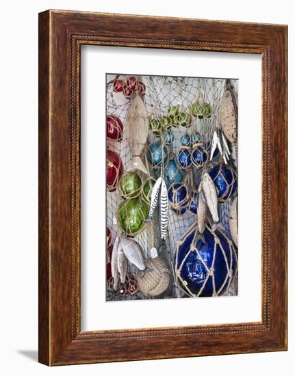 St Ives, Cornwall, England. Display of Crafts and Gifts for Sale in a Shop-Paul Harris-Framed Photographic Print