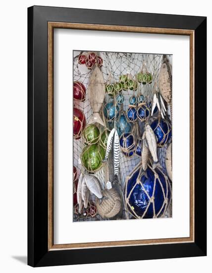 St Ives, Cornwall, England. Display of Crafts and Gifts for Sale in a Shop-Paul Harris-Framed Photographic Print