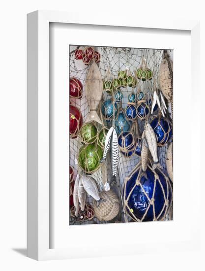 St Ives, Cornwall, England. Display of Crafts and Gifts for Sale in a Shop-Paul Harris-Framed Photographic Print