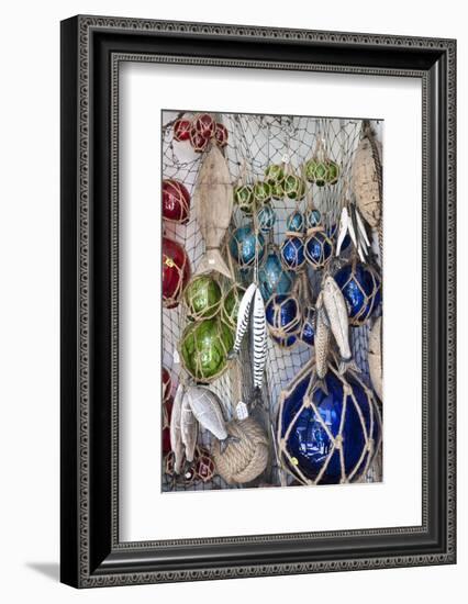 St Ives, Cornwall, England. Display of Crafts and Gifts for Sale in a Shop-Paul Harris-Framed Photographic Print