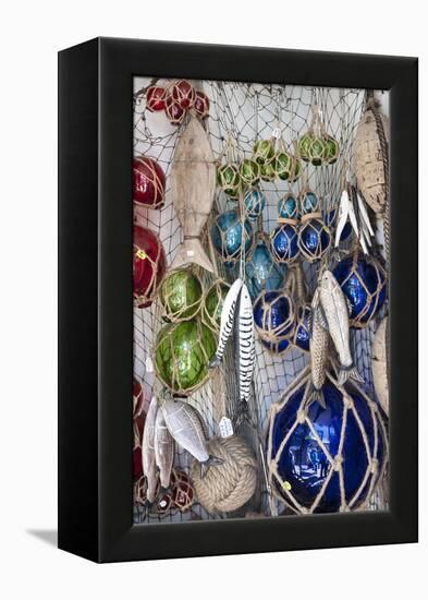 St Ives, Cornwall, England. Display of Crafts and Gifts for Sale in a Shop-Paul Harris-Framed Premier Image Canvas