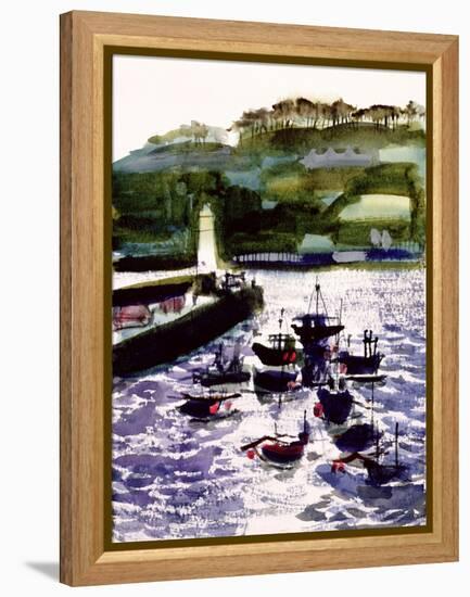 St. Ives Harbour, High Tide-Felicity House-Framed Premier Image Canvas