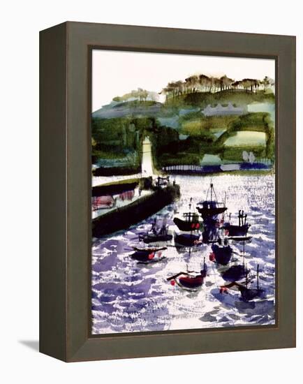 St. Ives Harbour, High Tide-Felicity House-Framed Premier Image Canvas