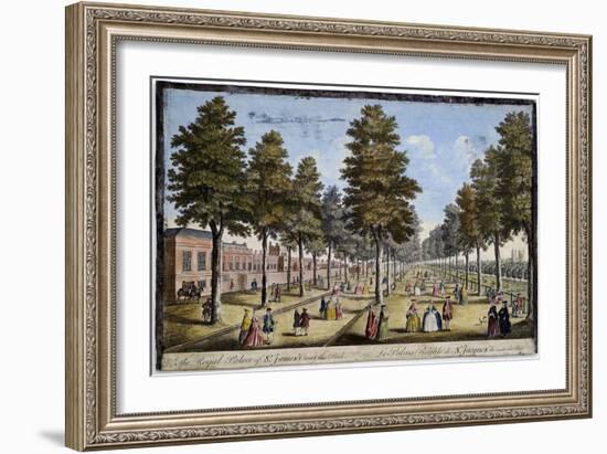 St James Palace and Park, London, Showing Formal Planting of Trees in Avenues, 1750-Jacques Rigaud-Framed Giclee Print