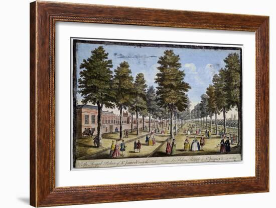 St James Palace and Park, London, Showing Formal Planting of Trees in Avenues, 1750-Jacques Rigaud-Framed Giclee Print