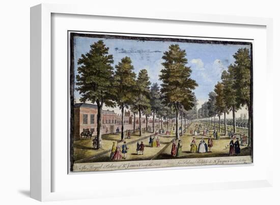 St James Palace and Park, London, Showing Formal Planting of Trees in Avenues, 1750-Jacques Rigaud-Framed Giclee Print