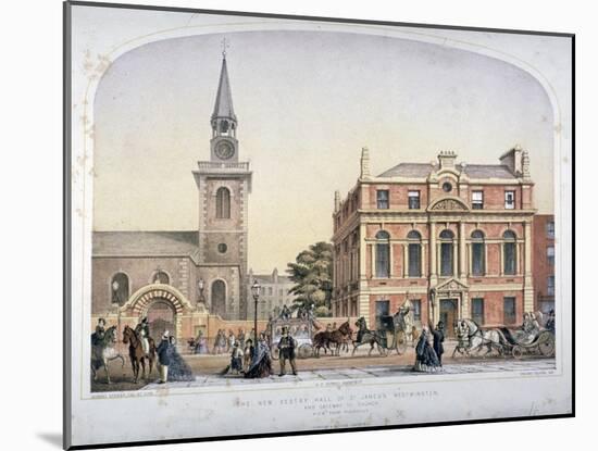 St James's Church, Piccadilly and the New Vestry Hall, London, C1856-Robert Dudley-Mounted Giclee Print