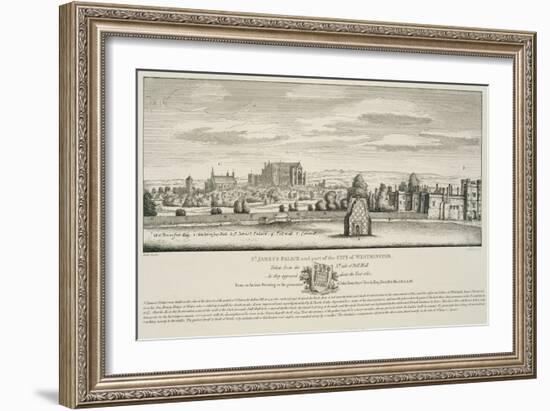 St. James's Palace and Part of City of Westminster from the North Side of Pall Mall in 1660-Wenceslaus Hollar-Framed Giclee Print