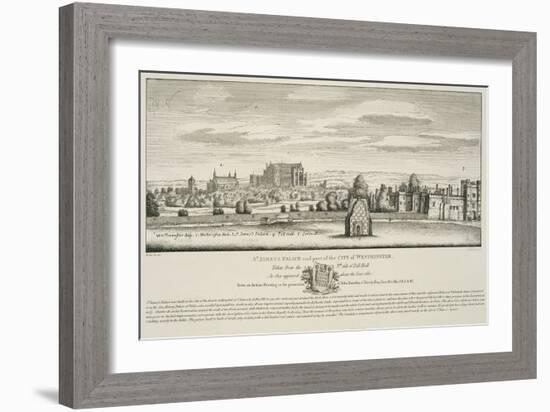 St. James's Palace and Part of City of Westminster from the North Side of Pall Mall in 1660-Wenceslaus Hollar-Framed Giclee Print