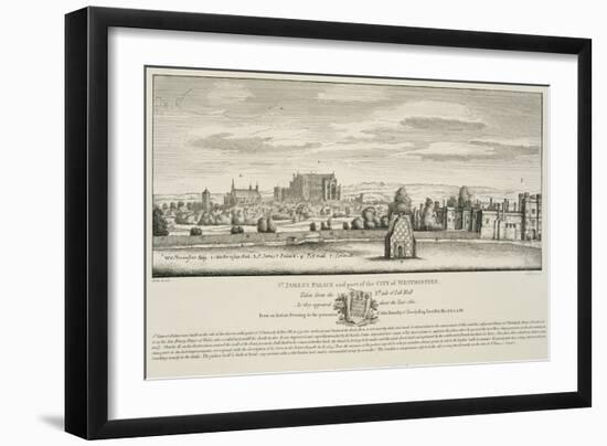 St. James's Palace and Part of City of Westminster from the North Side of Pall Mall in 1660-Wenceslaus Hollar-Framed Giclee Print