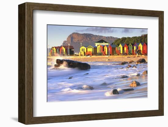 St. James with Victorian Beach Huts, South Africa-Peter Adams-Framed Photographic Print