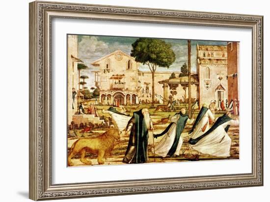 St. Jerome and Lion in the Monastery, 1501-09-Vittore Carpaccio-Framed Giclee Print