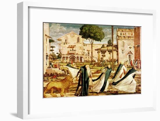 St. Jerome and Lion in the Monastery, 1501-09-Vittore Carpaccio-Framed Giclee Print